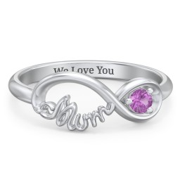 Infinite Bond Mum Ring in 925 Sterling Silver with Amethyst
