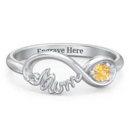 Infinite Bond Mum Ring in 925 Sterling Silver with Citrine