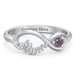 Infinite Bond Mum Ring in 925 Sterling Silver with Alexandrite