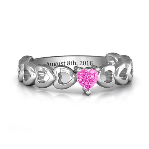 Enchanting Love Promise Ring – Sterling Silver with Pink Tourmaline