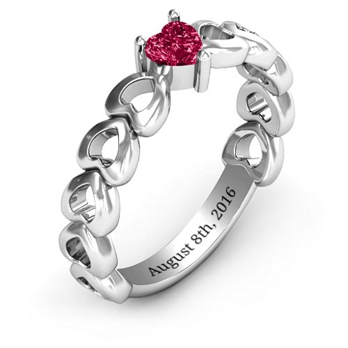Enchanting Love Promise Ring – Sterling Silver with Ruby