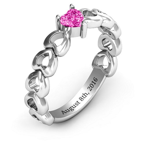 Enchanting Love Promise Ring – Sterling Silver with Pink Tourmaline