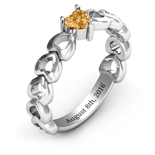Enchanting Love Promise Ring – Sterling Silver with Citrine