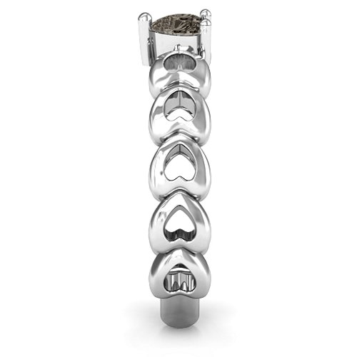 Enchanting Love Promise Ring – Sterling Silver with Smokey Quartz