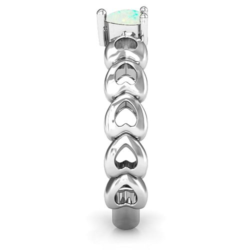 Enchanting Love Promise Ring – Sterling Silver with Opal