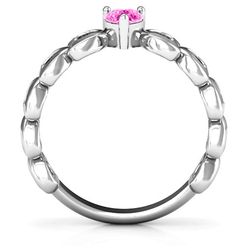 Enchanting Love Promise Ring – Sterling Silver with Pink Tourmaline