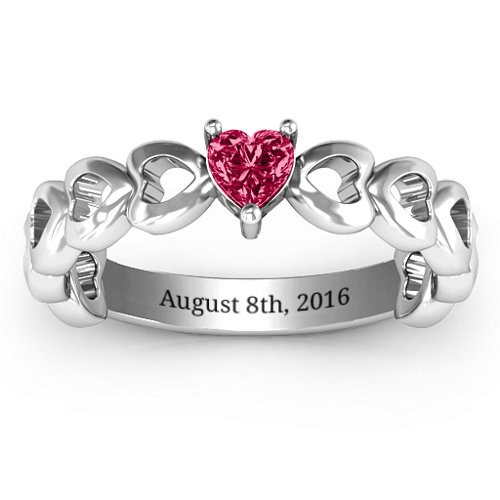 Enchanting Love Promise Ring – Sterling Silver with Ruby