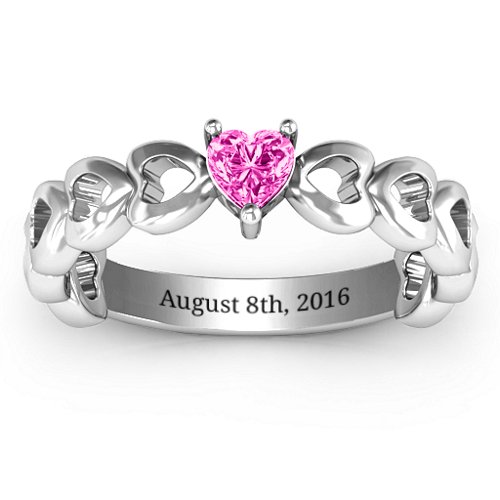 Enchanting Love Promise Ring – Sterling Silver with Pink Tourmaline