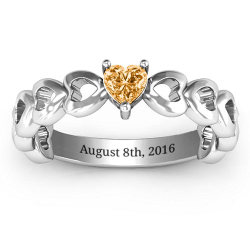 Enchanting Love Promise Ring – Sterling Silver with Citrine