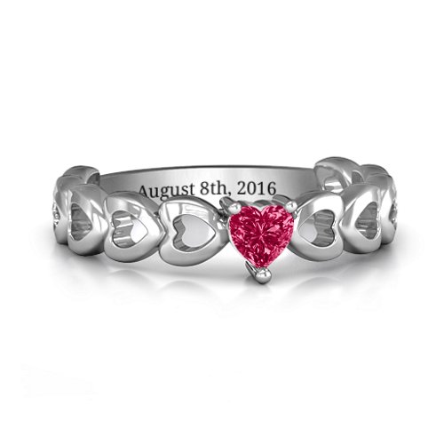 Enchanting Love Promise Ring – Sterling Silver with Ruby