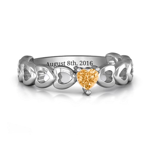 Enchanting Love Promise Ring – Sterling Silver with Citrine