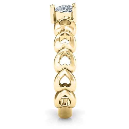 Enchanting Love Promise Ring – 10K Yellow Gold with Cubic Zirconia
