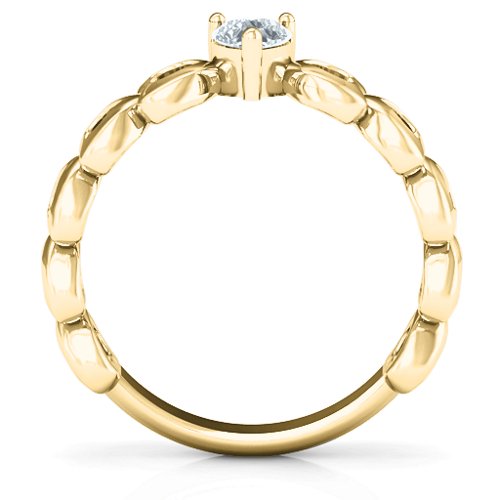 Enchanting Love Promise Ring – 10K Yellow Gold with Cubic Zirconia