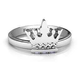 Royal Family Princess Tiara Ring in 925 Sterling Silver with Amethyst