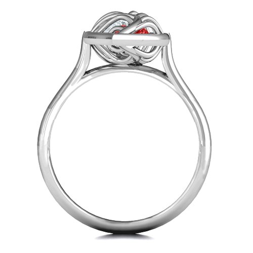 Mint to Be Cage Leaf Ring – Sterling Silver with Garnet and Cubic Zirconia