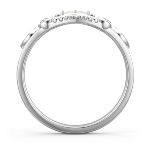 Fairytale Princess Tiara Ring – Sterling Silver with Opal and White Premium Zirconia