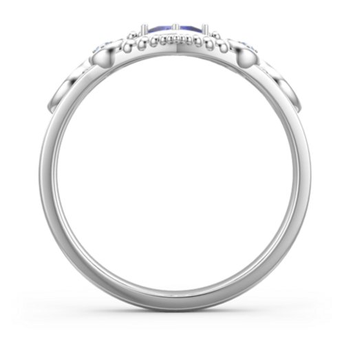 Fairytale Princess Tiara Ring – Sterling Silver with Blue Sapphire and Fancy Blue Premium Zirconia