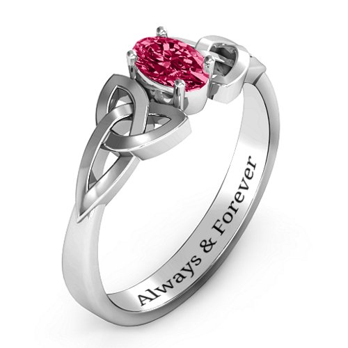 Trinity Knot Oval Gemstone Ring