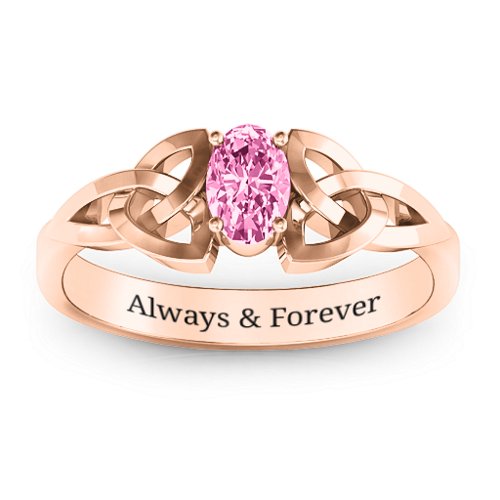Trinity Knot Oval Gemstone Ring