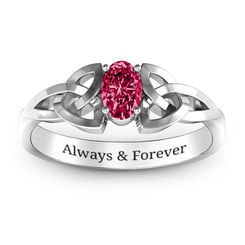 Trinity Knot Oval Gemstone Ring