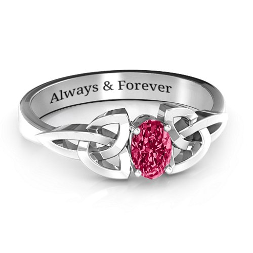 Trinity Knot Oval Gemstone Ring