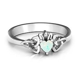 Trinity Knot Heart Crown Ring