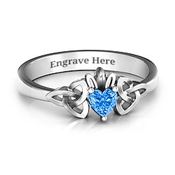 Trinity Knot Heart Crown Ring