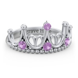 Like A Dream Tiara Ring in 925 Sterling Silver with Amethyst
