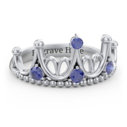 Like A Dream Tiara Ring in 925 Sterling Silver with Blue Sapphire