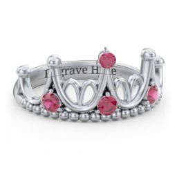 Like A Dream Tiara Ring in 925 Sterling Silver with Ruby