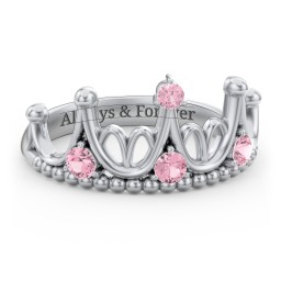 Like A Dream Tiara Ring in 925 Sterling Silver with Pink Tourmaline