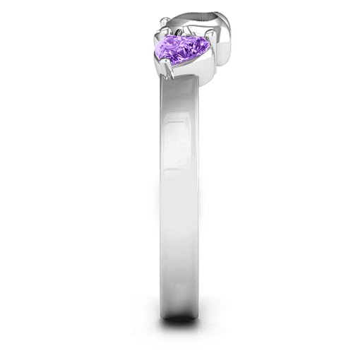 Sparkling Sweethearts Two-Stone Ring – Sterling Silver with Amethyst