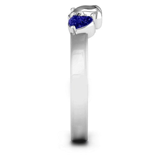 Sparkling Sweethearts Two-Stone Ring – Sterling Silver with Blue Sapphire