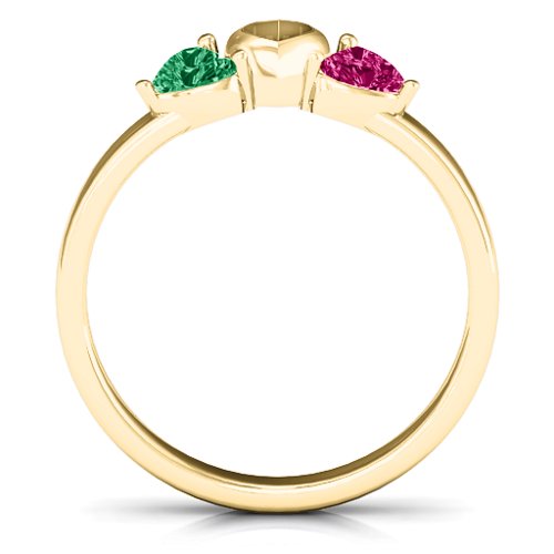 Sparkling Sweethearts Two-Stone Ring – 10K Yellow Gold with Emerald and Ruby