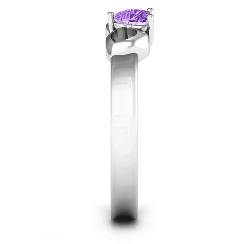 Darling Heart Wraparound Ring – Sterling Silver with Amethyst