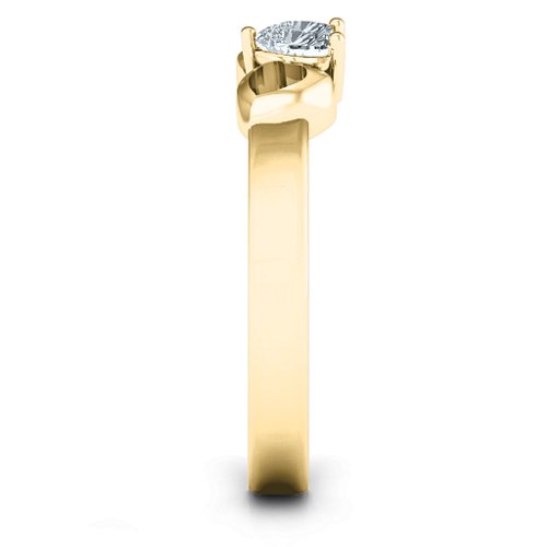 Darling Heart Wraparound Ring – 10K Yellow Gold with Diamond