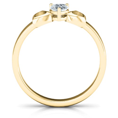 Darling Heart Wraparound Ring – 10K Yellow Gold with Diamond