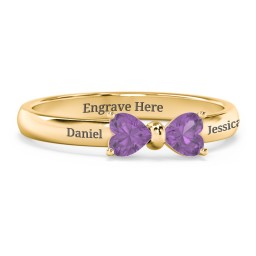 Adorable Bow Ring in 18K Gold Plated Silver with Amethyst