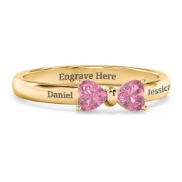 Adorable Bow Ring in 18K Gold Plated Silver with Pink Tourmaline