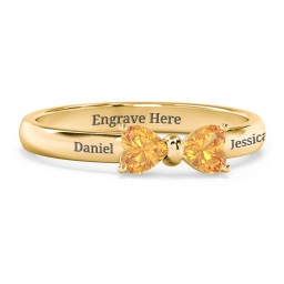 Adorable Bow Ring in 18K Gold Plated Silver with Citrine