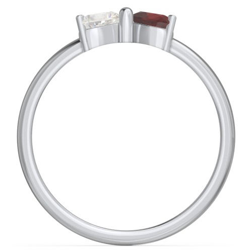 Adorable Bow Ring – Sterling Silver with Cubic Zirconia and Garnet