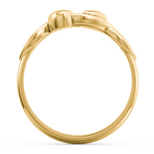 Engravable Initial Heart and Infinity Ring – 10K Yellow Gold