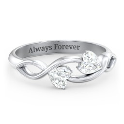 Heavenly Hearts Ring with Heart Birthstones