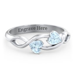 Heavenly Hearts Ring with Heart Birthstones