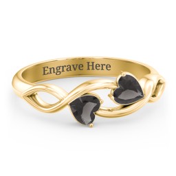 Heavenly Hearts Ring with Heart Birthstones