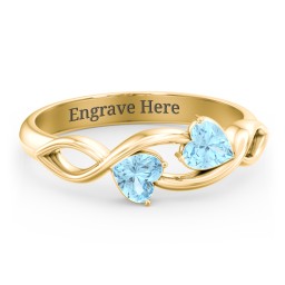 Heavenly Hearts Ring with Heart Birthstones