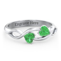 Heavenly Hearts Ring with Heart Birthstones