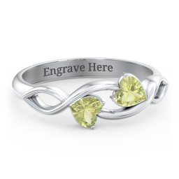 Heavenly Hearts Ring with Heart Birthstones