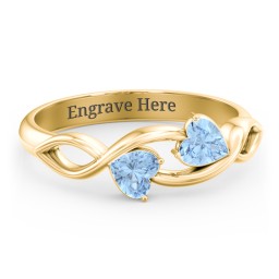 Heavenly Hearts Ring with Heart Birthstones