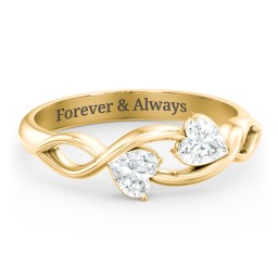 Heavenly Hearts Ring with Heart Birthstones
